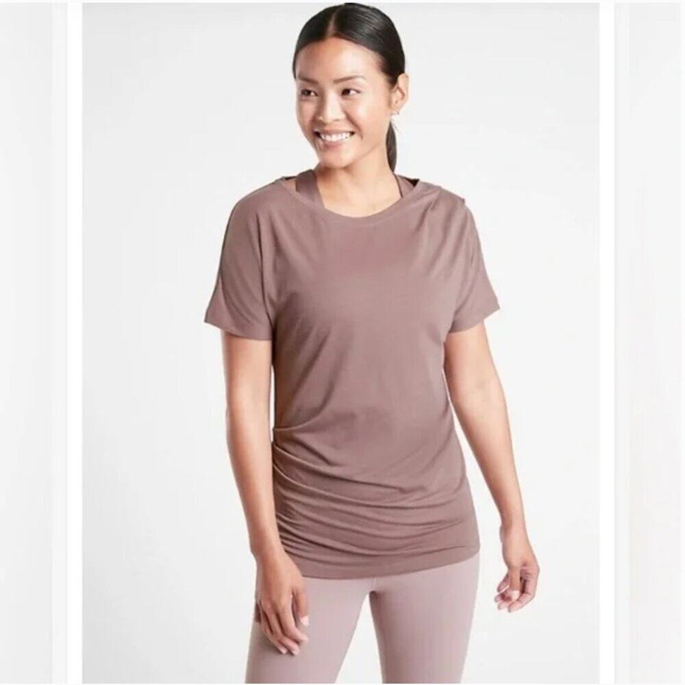 Athleta Essence Pleated Ruched Tee